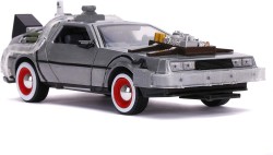 Back to the Future 3 DeLorean DMC-12 1:24 Zaman Makinesi Araba Işık ve Tekerlek Fonksiyonlu - Thumbnail