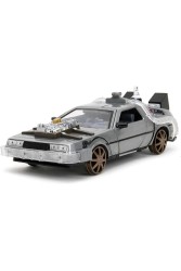 Back to the Future 3 Geleceğe Dönüş 3 Model Araba Metal 1:24 Açılır Kapılar LED Işık, 20 cm - Thumbnail