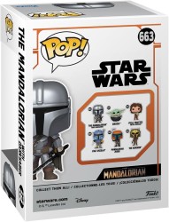 FUNKO POP FIGURE STAR WARS THE MANDALORIAN MANDALORIAN WITH DARK SABER - Thumbnail