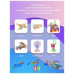 Gotoys Eğitici Geometrik Şekil ve Çubuklar 450 Parça Set - Thumbnail