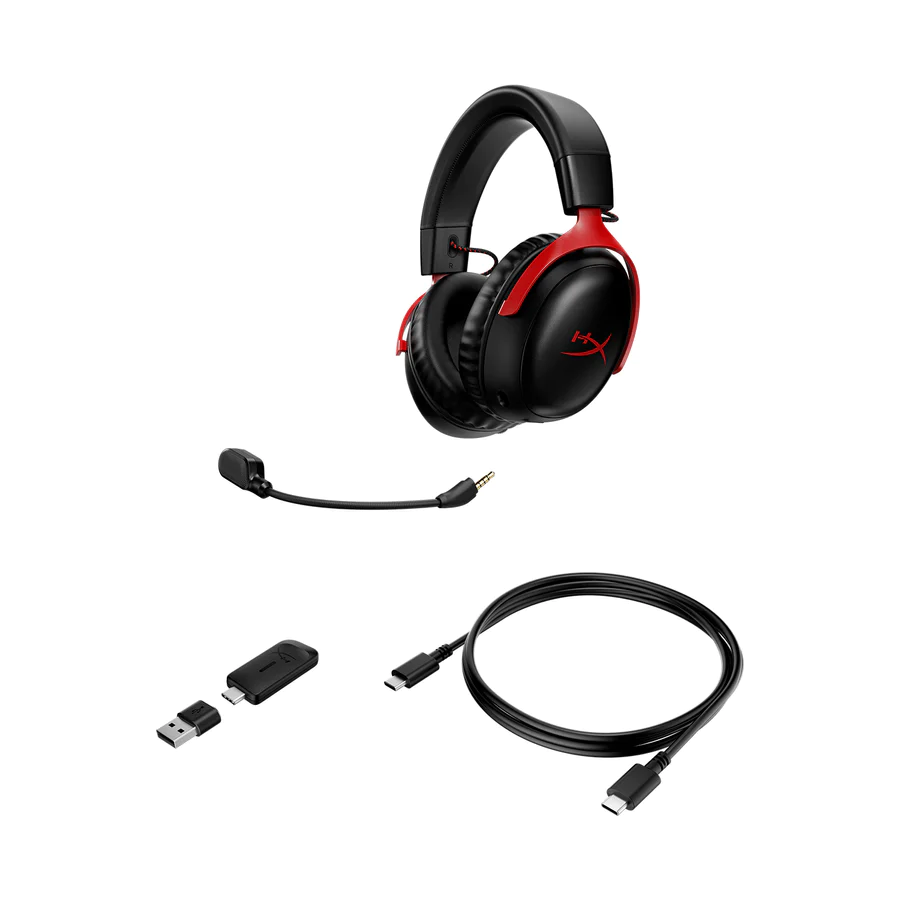 HyperX Cloud III DTS X Kablosuz Oyuncu Kulaklığı Kırmızı 77Z46AA - Thumbnail