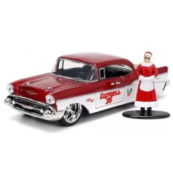 Christmas Themed 1961 Chevy Impala 1:32 Ölçek Die Cast Metal Araba, Figürlü - Thumbnail