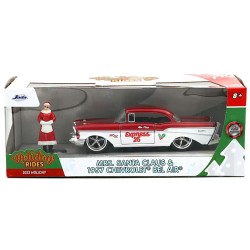 Christmas Themed 1961 Chevy Impala 1:32 Ölçek Die Cast Metal Araba, Figürlü - Thumbnail