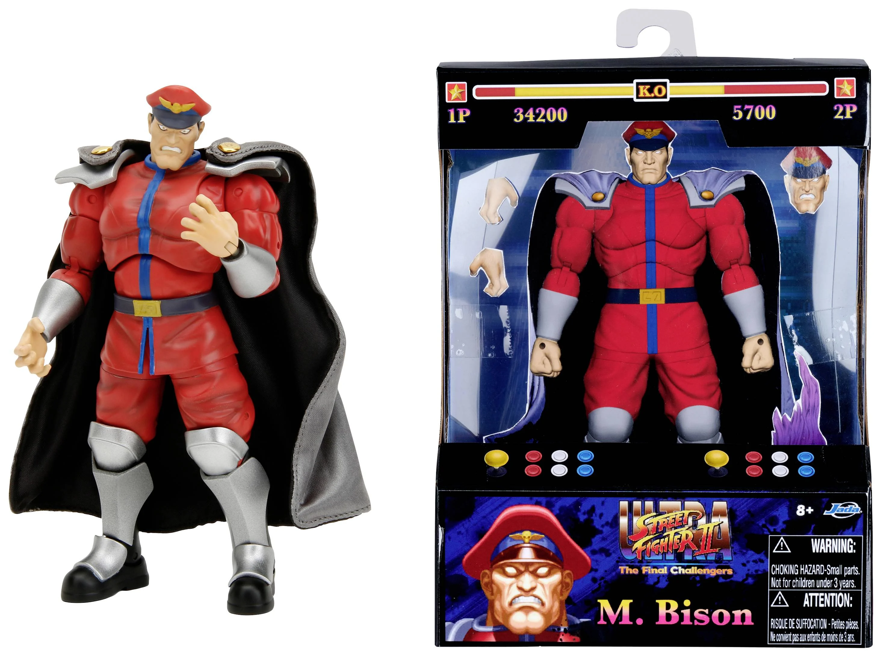 Jada Toys Street Fighter II Dhalsim M Bison Ken 15 cm Aksiyon Figür Seti - Thumbnail