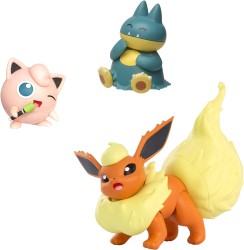 JAZWARES POKEMON BATTLE 3LU SET FLAREON MUNCHLAX JIGGLYPUFF - Thumbnail