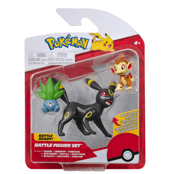 JAZWARES POKEMON BATTLE 3LU SET ODDISH UMBREON CHIMCHAR - Thumbnail