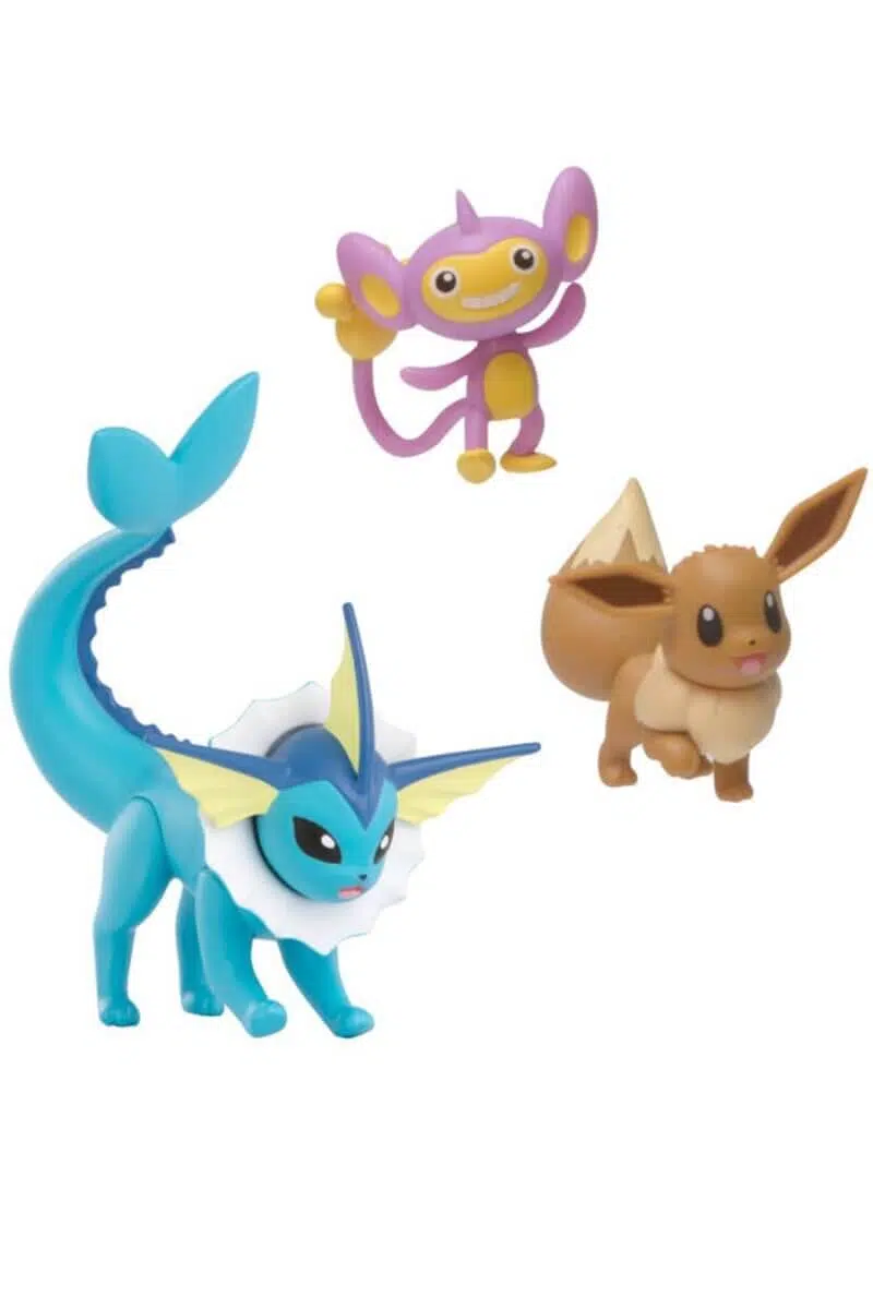 JAZWARES POKEMON BATTLE 3LU SET VAPOREON EEVEE AIPOM - Thumbnail