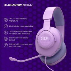 JBL Quantum 100M2 Kablolu Gaming Kulaklık Mor - Thumbnail