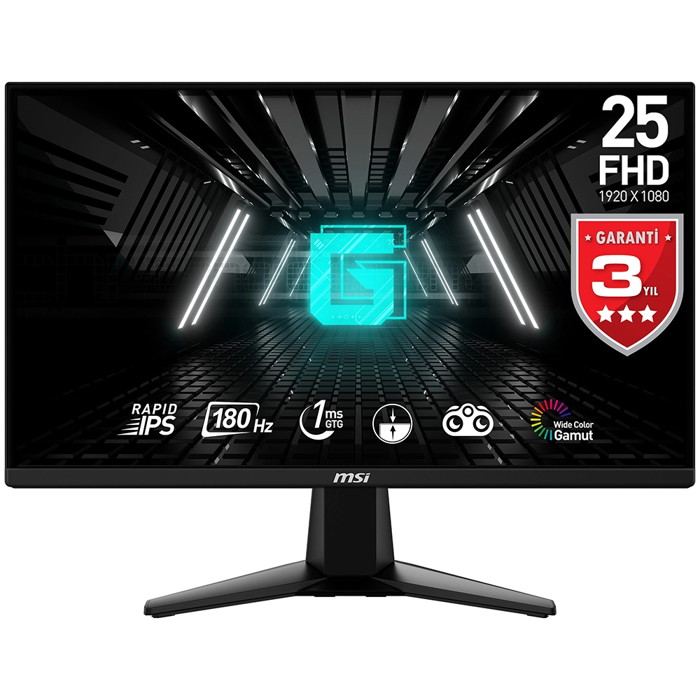 MSI 24.5 G255F FLAT RAPID IPS 1920x1080 (FHD) 16:9 182HZ 1MS FREESYNC GAMING MONITOR - Thumbnail