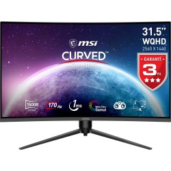 MSI G32CQ5P CURVED 1500R VA 2560X1440 (WQHD) 16:9 170HZ 1MS ADAPTIVE SYNC GAMING MONITOR - Thumbnail