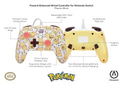 PowerA Nintendo Switch Enhanced Kablolu Oyun Kumandası Pikachu Electric Type Pattern - Thumbnail