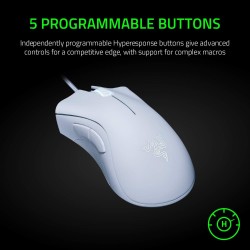 Razer Deathadder Essential Optik Kablolu Beyaz Oyuncu Mouse - Thumbnail